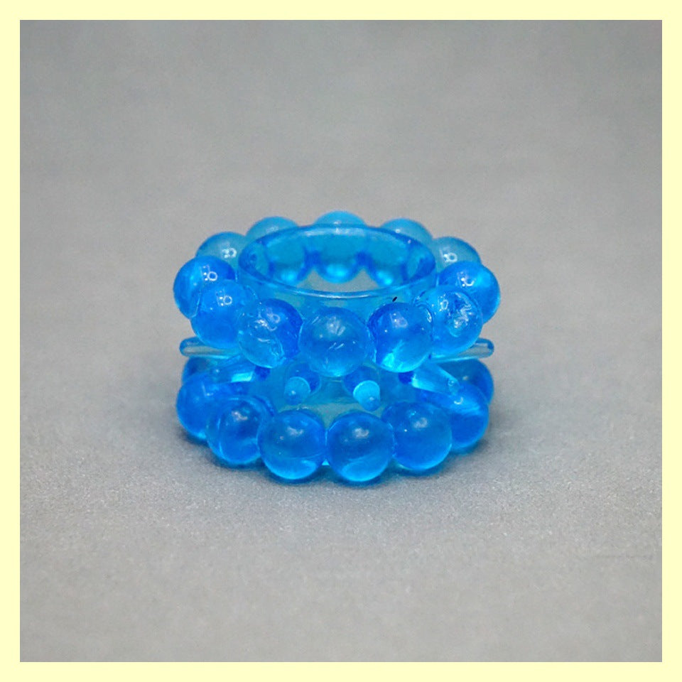 Men's Lock Essence Ring Sex Reusable Burr Wolf Teeth Set Invisible Sheep Eye Ring Condom Adult Products Couple
