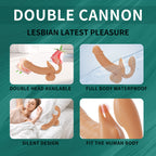 Night Sakura Double-Ended Realistic Dildo – Soft Silicone Wearable Vibrating Strap-On for Couples