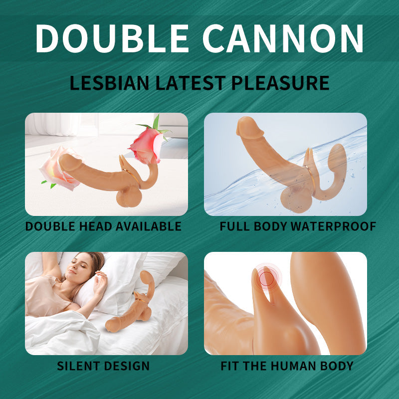 Night Sakura Double-Ended Realistic Dildo – Soft Silicone Wearable Vibrating Strap-On for Couples