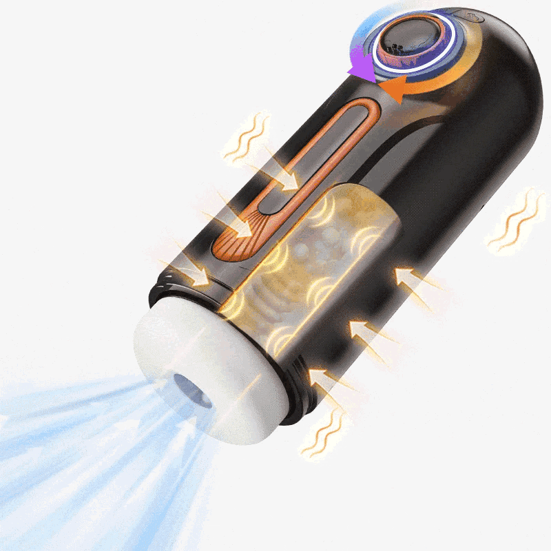 【Free Lube】Romanlust 6 IN 1-10 Vibrating & Thrusting with 4 Sucking Male Maturbator Male Sex Toy