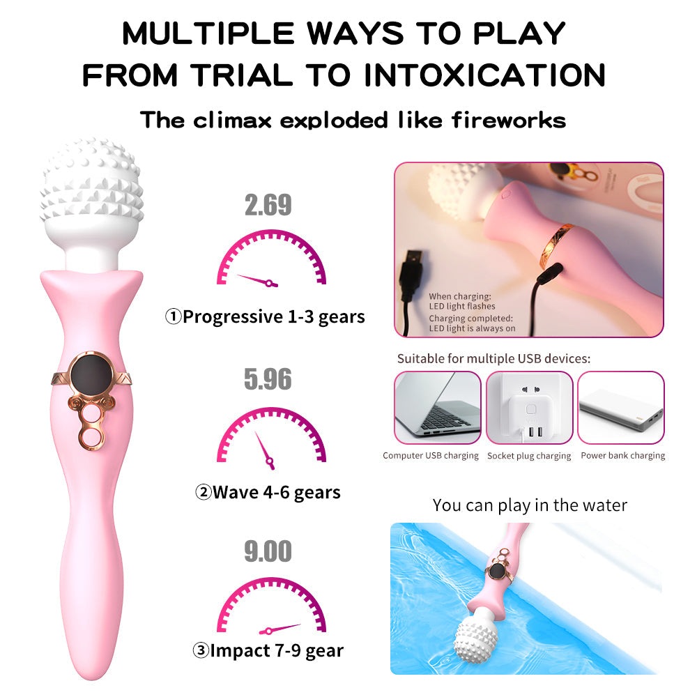 Night Sakura Double-Head Vibrating AV Stick – Multi-Frequency Soft & Silent Female Massager