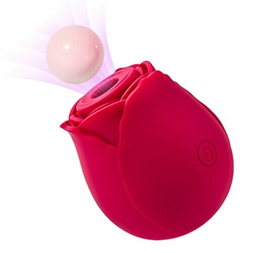 Rose-Patterned Clitoral Stimulator, 7-Speed Suction Bullet Vibrator