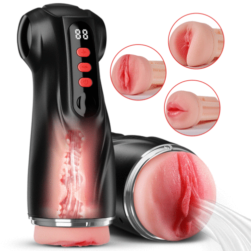 Daphne - 3 Sleeves Pocket Pussy Penis Pump with 9 Sucking & 9 Vibrating Male Masturbator
