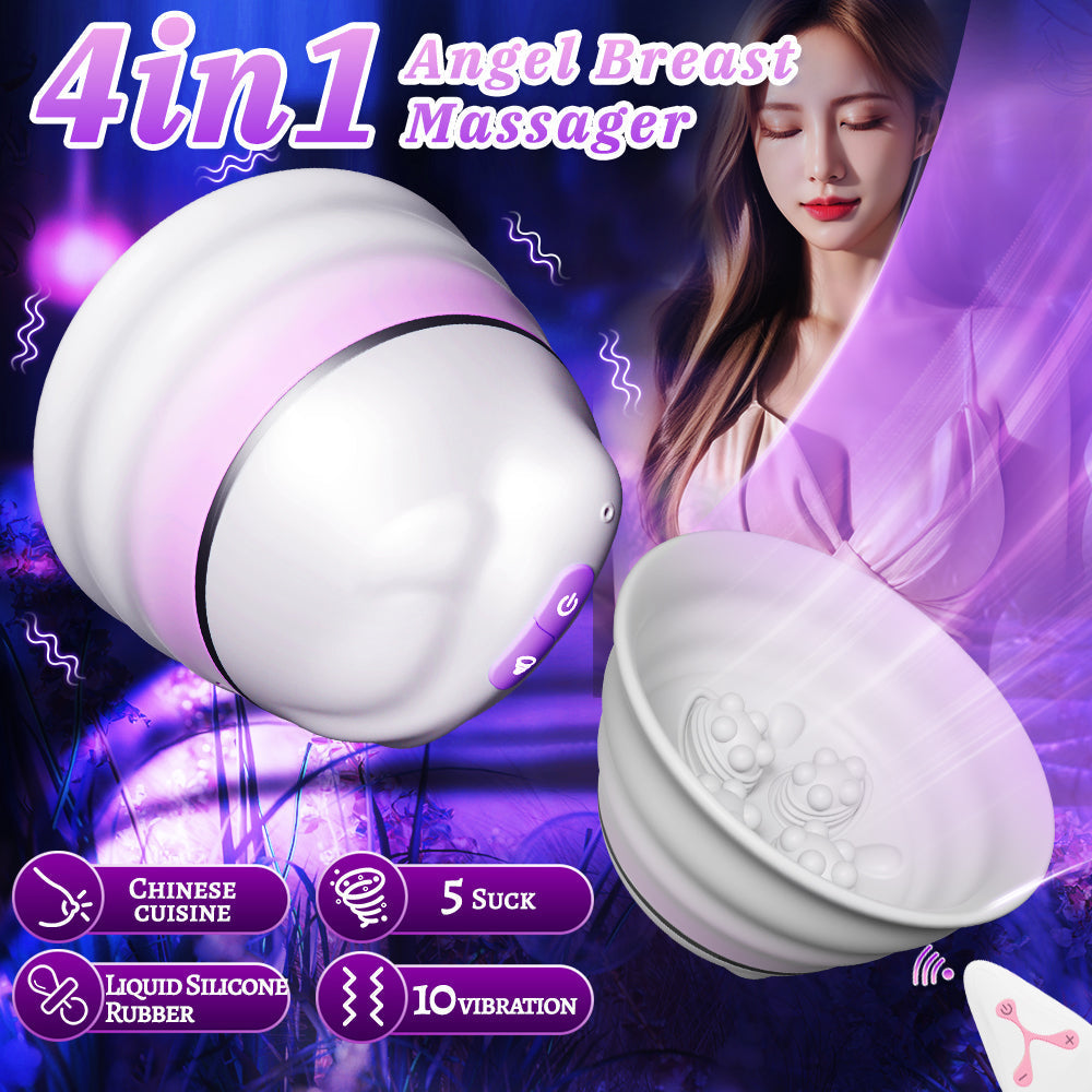 Angel Mask Breast Massager Nipple Female Flirting Vibration Sucking Multiple Modes