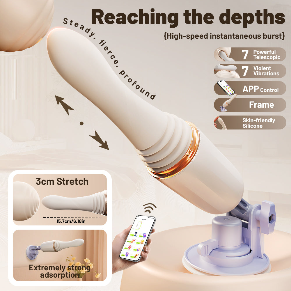 Jiyu Small Steel Cannon – Automatic Telescopic AV Stick with Multi-Function Vibration for Female Pleasure