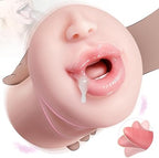 Deep Throat Licking Male Masturbator – Vibrating Mouth Stroker with Tongue & Teeth Simulation