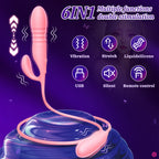 Night Cherry Stretchable Dual Vibration Vibrator for Women with Frequency Adjustment, Body Insertable Self-Stimulation Device, USB Rechargeable Massage Adult Toy
