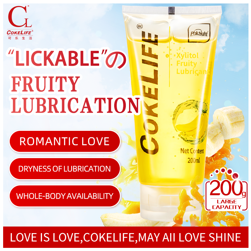 COKELIFE fruit flavored lubricant for couples' private parts, relieves dryness, is water-soluble, no wash, and can be licked