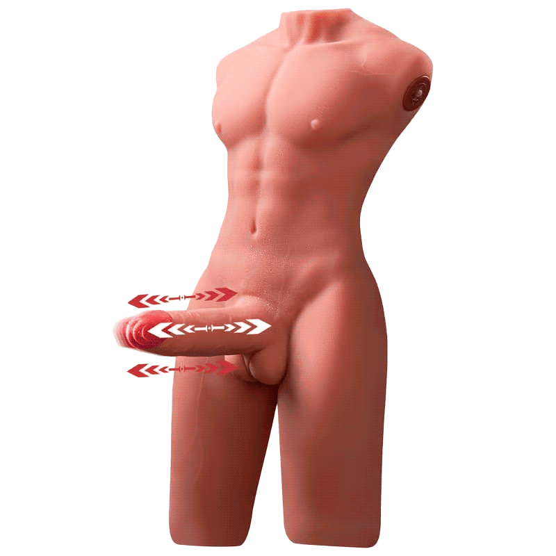 Jackson 17.63LB 6.69Inch Electric PulseThrusting Vibrating Dildo Tan Skin Male Torso Sex Doll    sku：SQ-MAR30023-X9440K