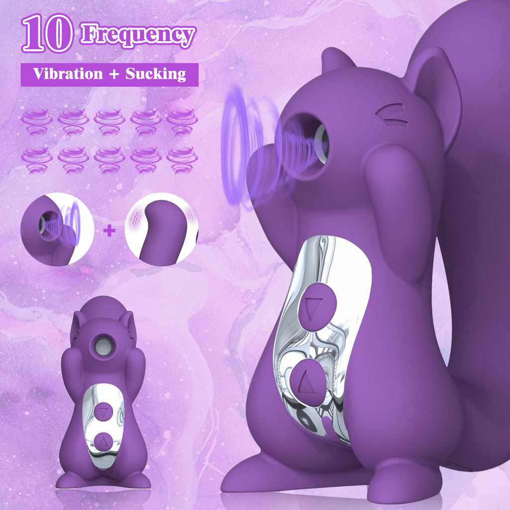 Squirrel Sucker 10 Frequency Sucking Vibration Dual Use Vibration Rod Female Flirting Masturbator Adult Sexual Products