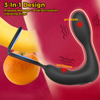 Male prostate massager, vibrating anal plug, locking ring, remote control for adult sex toys