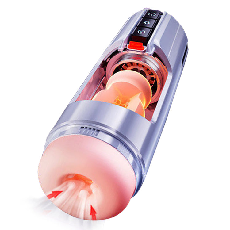 Space plane cup telescopic automatic electric male masturbation simulation channel sex supplies warm up panting voice