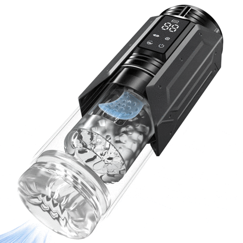 King - 7 Mode Vacuum Thrusting & Sucking & Vibrating Masturbator with LCD Display