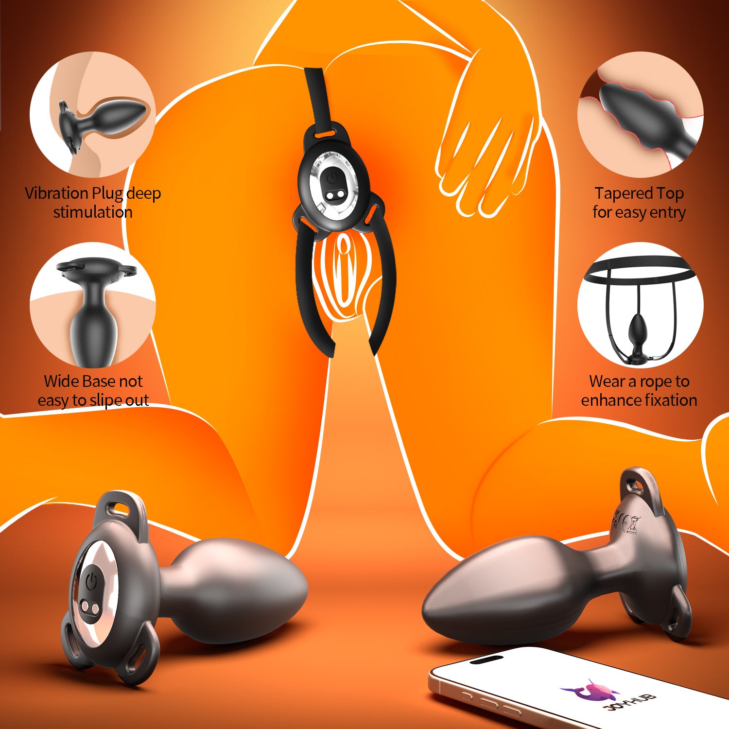 Barnes Wears Anal Plug APP Vibrating Remote-Controlled G-Spot Self-Stimulation Toy for Outdoor Use