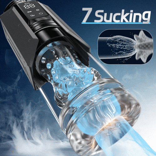 King - 7 Mode Vacuum Thrusting & Sucking & Vibrating Masturbator with LCD Display