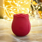 Rose-Patterned Clitoral Stimulator, 7-Speed Suction Bullet Vibrator
