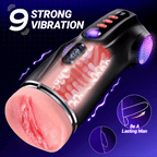 Daphne - 3 Sleeves Pocket Pussy Penis Pump with 9 Sucking & 9 Vibrating Male Masturbator