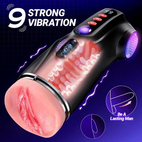 Daphne - 3 Sleeves Pocket Pussy Penis Pump with 9 Sucking & 9 Vibrating Male Masturbator