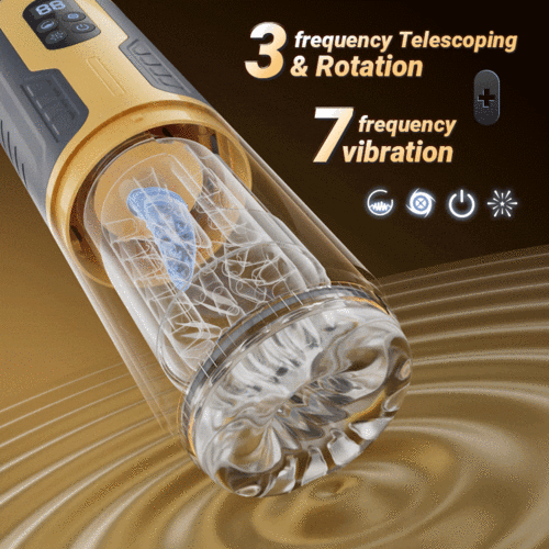 【Upgraded】 Male Electric Masturbator – 7 Telescopic, Rotating & Vibrating Modes with Dual Motors & LCD Display