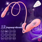 Night Cherry Stretchable Dual Vibration Vibrator for Women with Frequency Adjustment, Body Insertable Self-Stimulation Device, USB Rechargeable Massage Adult Toy