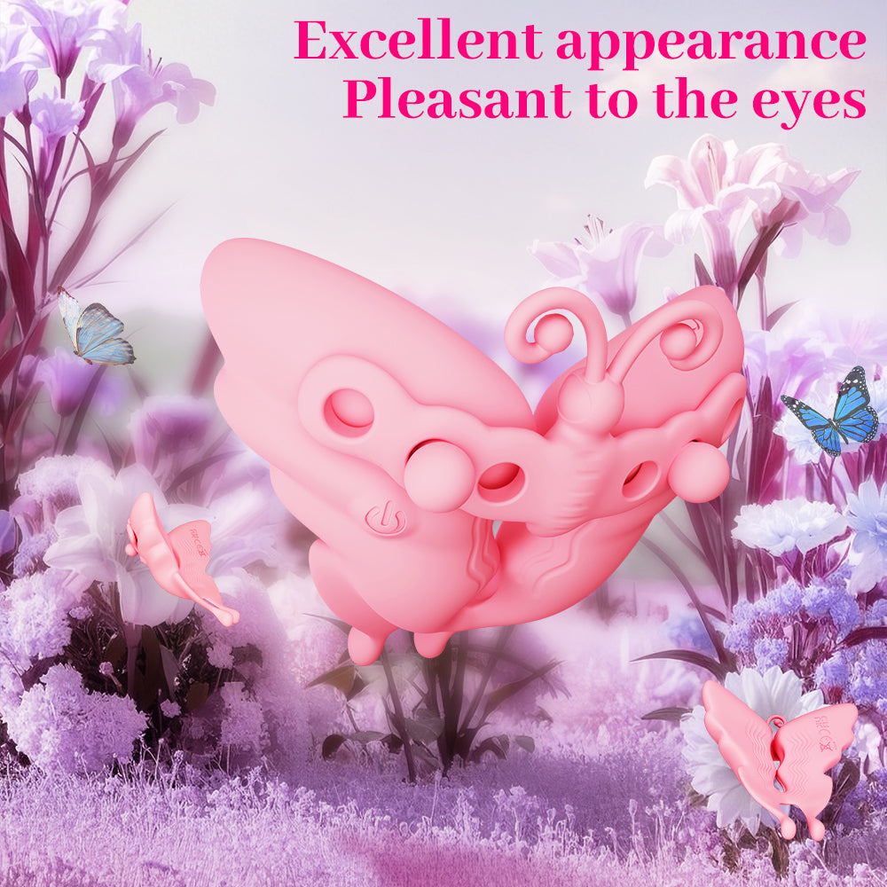 Night Cherry Butterfly Kiss Milk Clip Vibration Massager Chest Flirting, Teasing, Stimulating Vibration Couple Interaction Training Sex Products