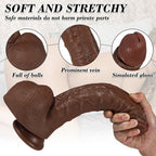 Owen 11.02 In Bent Large Black G-spot Realistic Dildo with Suction Cup