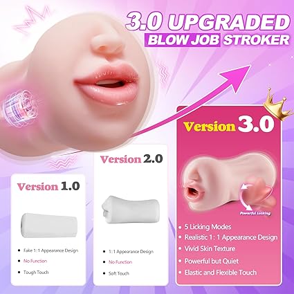Deep Throat Licking Male Masturbator – Vibrating Mouth Stroker with Tongue & Teeth Simulation