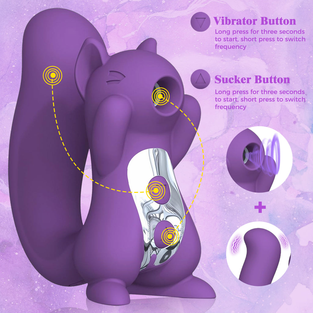 Squirrel Sucker 10 Frequency Sucking Vibration Dual Use Vibration Rod Female Flirting Masturbator Adult Sexual Products
