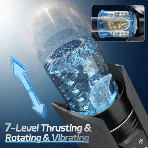 King - 7 Mode Vacuum Thrusting & Sucking & Vibrating Masturbator with LCD Display
