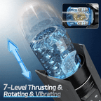 King - 7 Mode Vacuum Thrusting & Sucking & Vibrating Masturbator with LCD Display