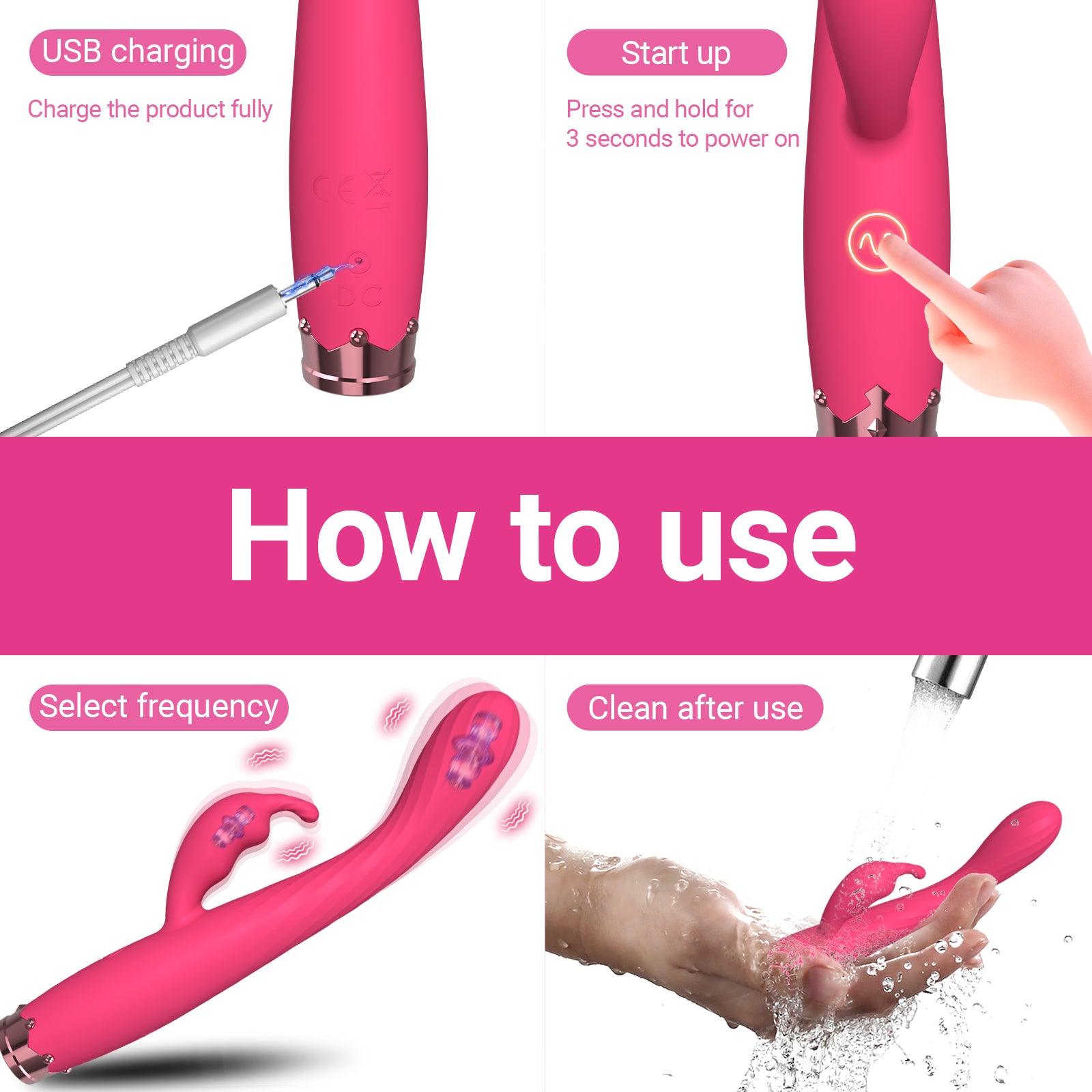 Roland Double G-Spot Orgasm Vibrating Massager Vibrating Rod Adult Toys Female Self-Pleasure Device