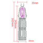 Night Sakura Transparent Crystal Vibration Wolf Teeth Silicone Penis Extension Set Couple Sexual Co Vibration Adult Sex Products