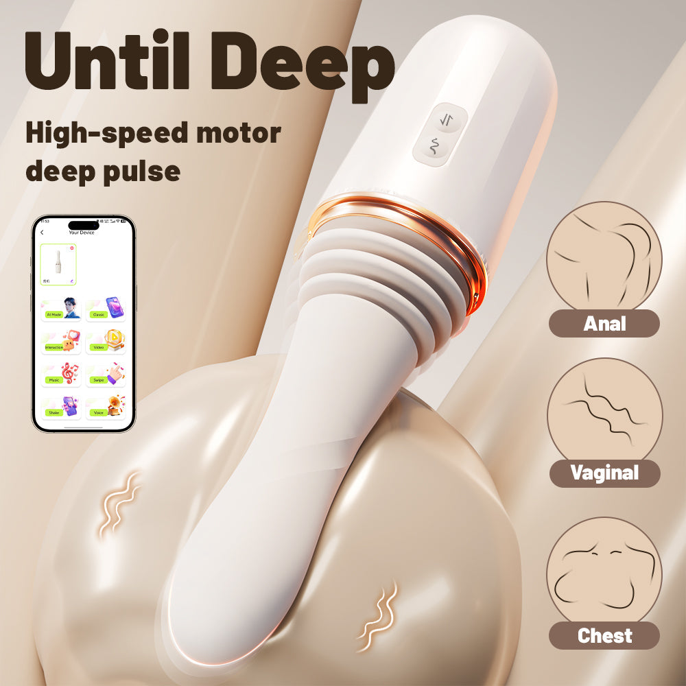Jiyu Small Steel Cannon – Automatic Telescopic AV Stick with Multi-Function Vibration for Female Pleasure
