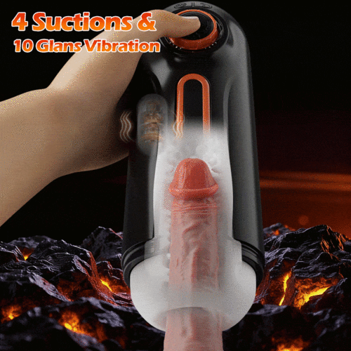 【Free Lube】Romanlust 6 IN 1-10 Vibrating & Thrusting with 4 Sucking Male Maturbator Male Sex Toy