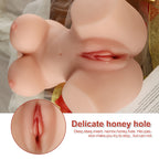 A little handsome man uses a half body solid doll as a sex toy, an adult sex doll, and a female buttocks inverted membrane masturbator