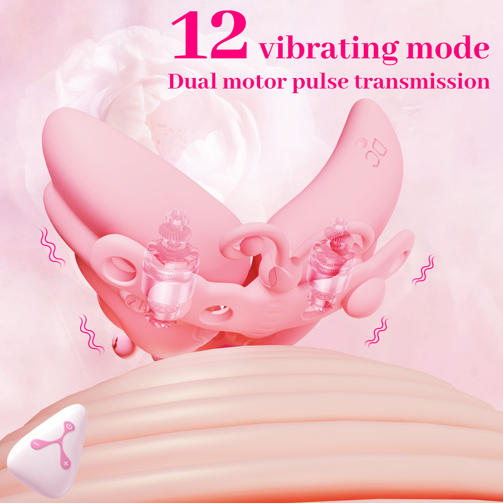 Night Cherry Butterfly Kiss Milk Clip Vibration Massager Chest Flirting, Teasing, Stimulating Vibration Couple Interaction Training Sex Products