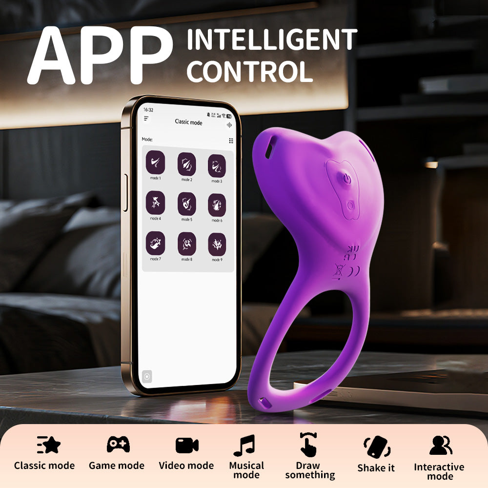 Purple Rose Women's Wearable Vibrating Bra with APP and Remote Control Function, G-Spot and Clitoral Massager, Suitable for Couples