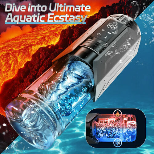 King - 7 Mode Vacuum Thrusting & Sucking & Vibrating Masturbator with LCD Display