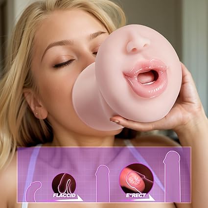 Deep Throat Licking Male Masturbator – Vibrating Mouth Stroker with Tongue & Teeth Simulation