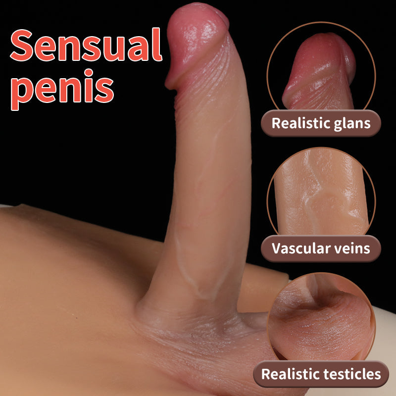 Strap-On Realistic Dildo – Solid Wearable Lesbian Couples Pleasure Toy