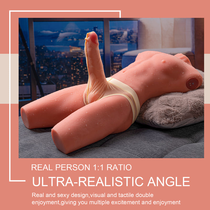Jackson 17.63LB 6.69Inch Electric PulseThrusting Vibrating Dildo Tan Skin Male Torso Sex Doll    sku：SQ-MAR30023-X9440K