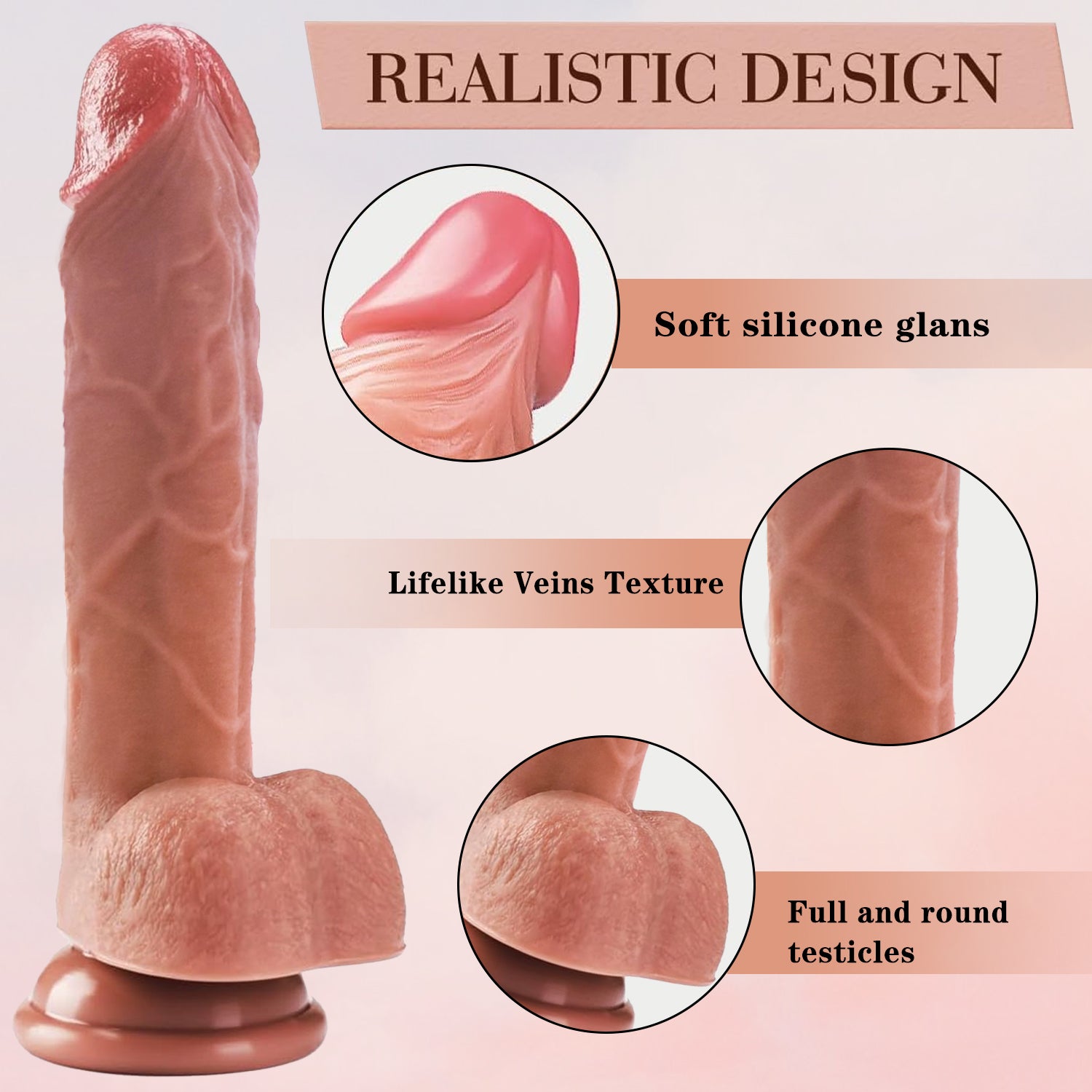 Coarse liquid silicone simulation penis, female suction cup, manual dildo, masturbation, sex toy, adult toy