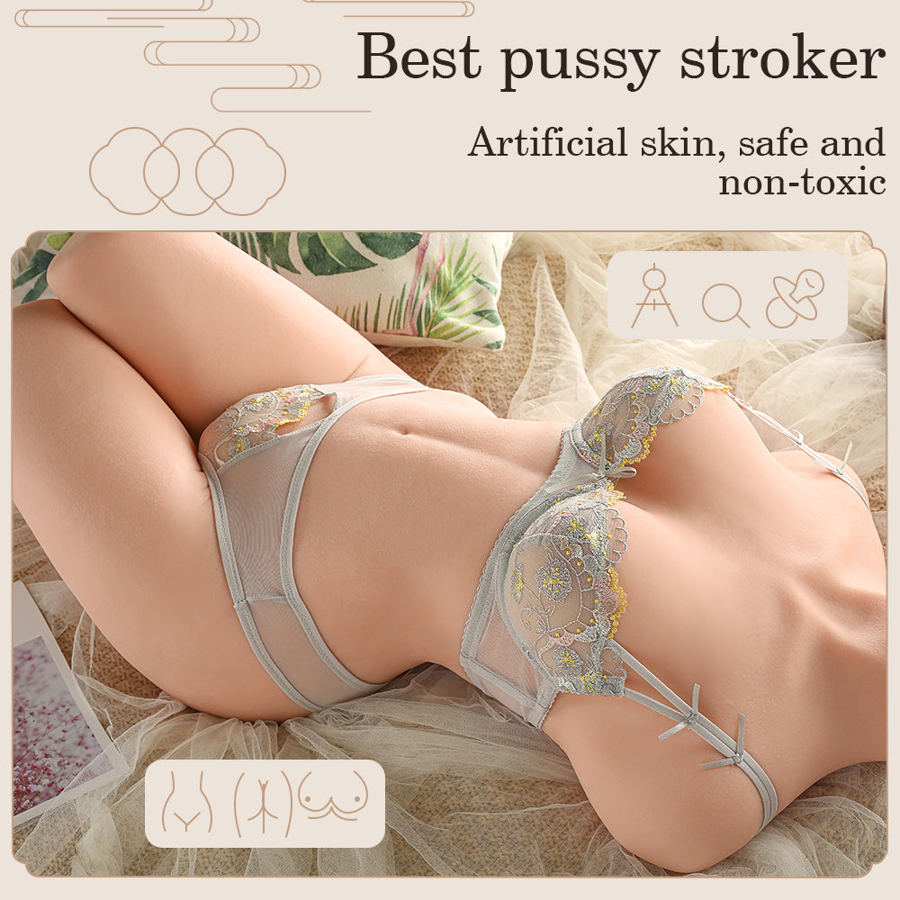 Lauren Men's Full Body Doll Solid Half Body Inverted Masturbator Male Toy