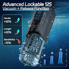 King - 7 Mode Vacuum Thrusting & Sucking & Vibrating Masturbator with LCD Display