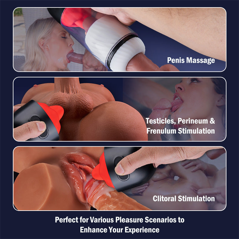 【Free Lube！】App Controlled Male Masturbator with 9 Tongue Licking & Vibration Modes