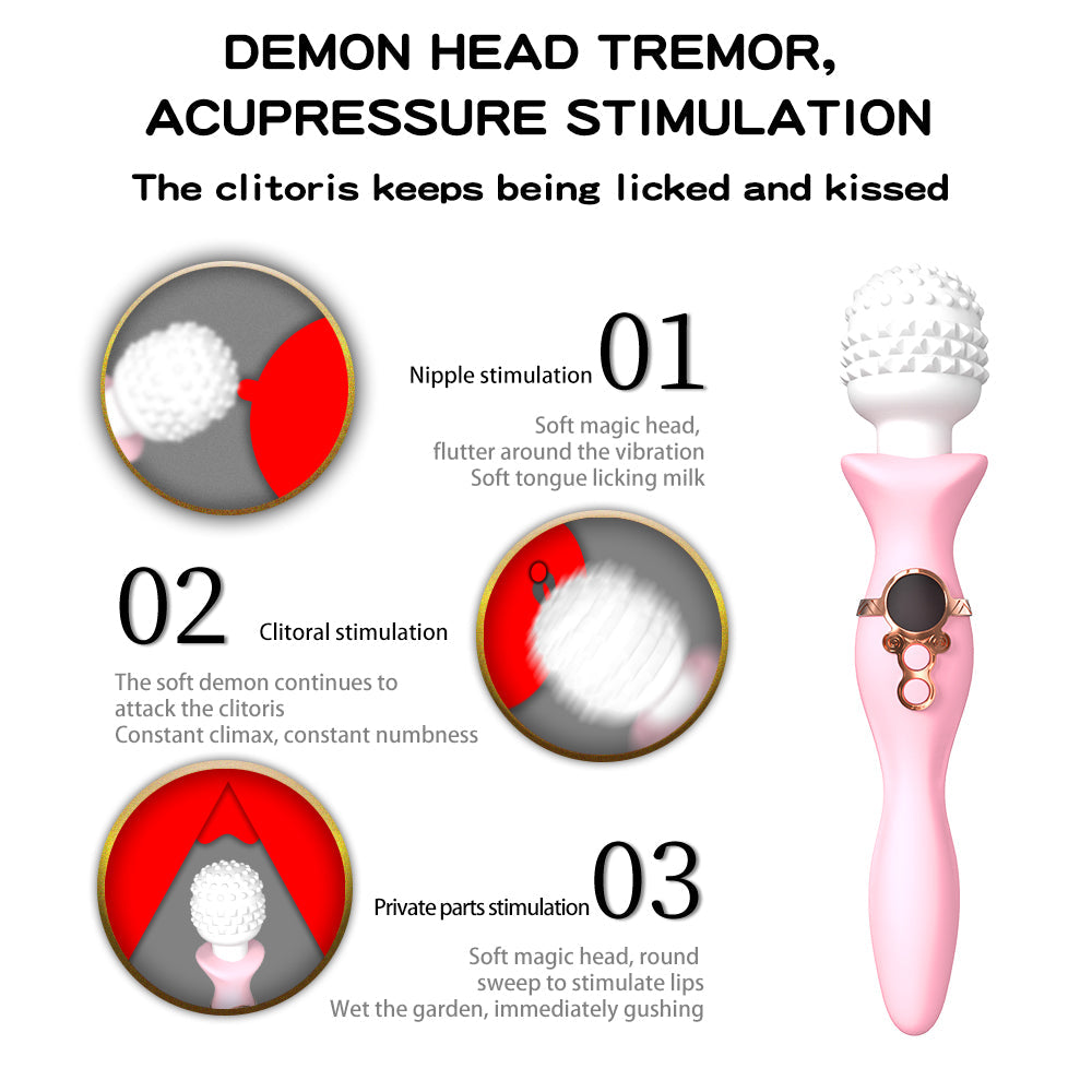 Night Sakura Double-Head Vibrating AV Stick – Multi-Frequency Soft & Silent Female Massager