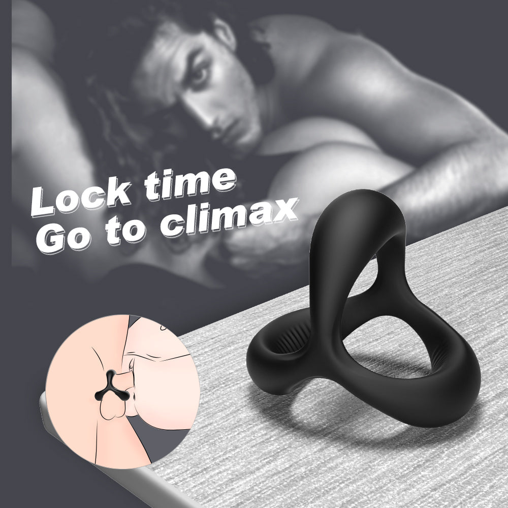 Male Double Ring Condom Ring Soft Gel Penis Ring Delay Ring for Men Adult Toys