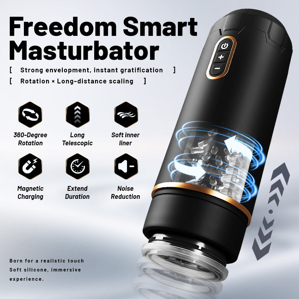 Freedom Automatic Male Masturbator – Rechargeable Vibrating Suction Cup Stroker