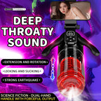 Flying Wings Penis Cup with Extendable Rotation, Suction, and Dual Vibration Handle - Male Hydro Bath Self-Stimulation Toy for Adults
