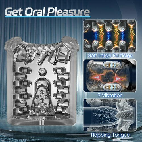 King - 7 Mode Vacuum Thrusting & Sucking & Vibrating Masturbator with LCD Display